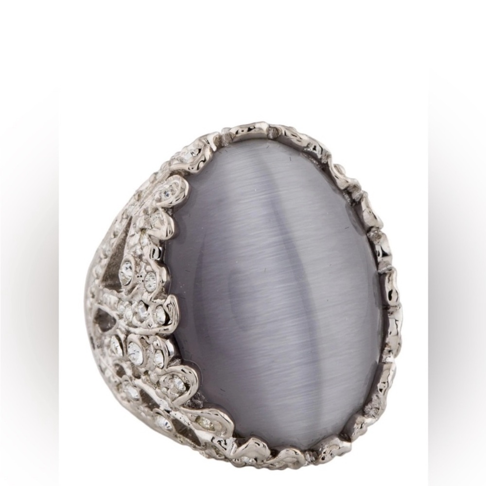 HOST PICK St. John Silver-Tone Ring with Grey Stone